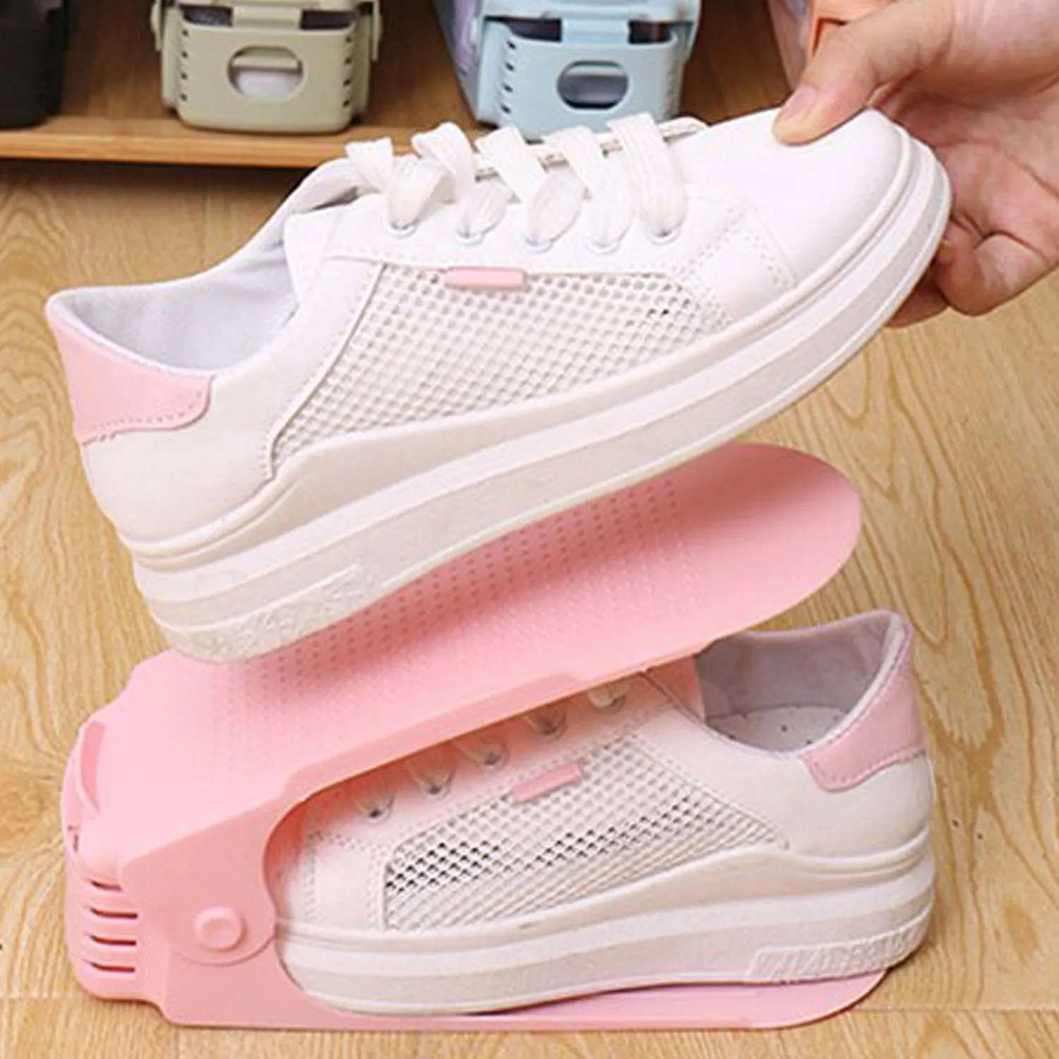 1336A Adjustable folding shoe slots organizer.