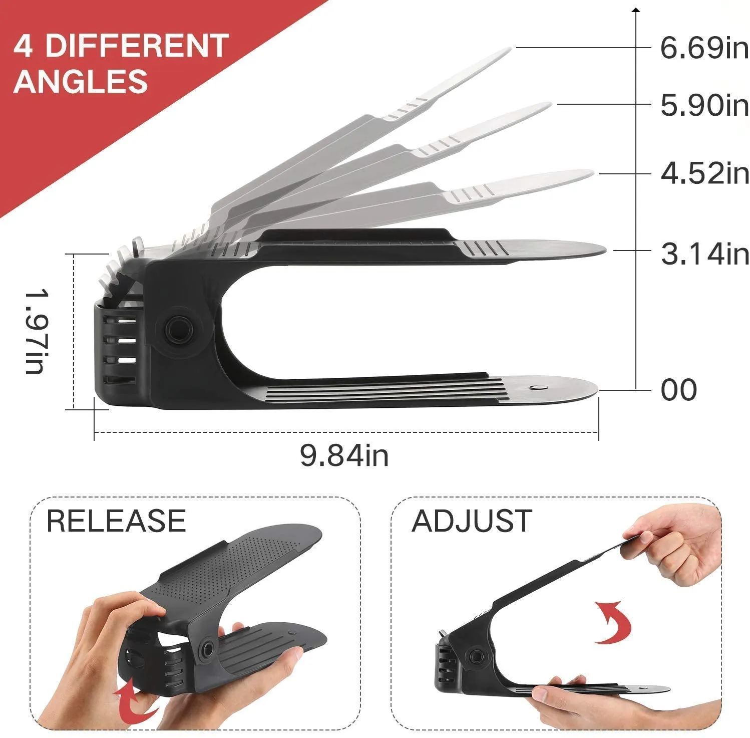 1336A Adjustable folding shoe slots organizer.
