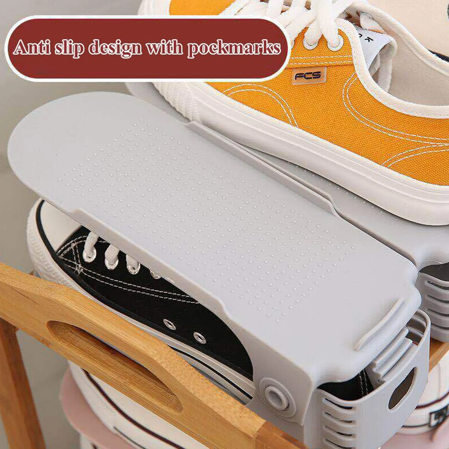 1336A Adjustable folding shoe slots organizer.