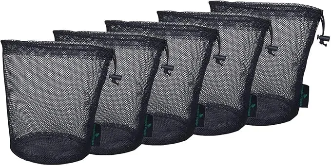 5pcs Durable Drawstring Net Bag Storage Ditty Bag M