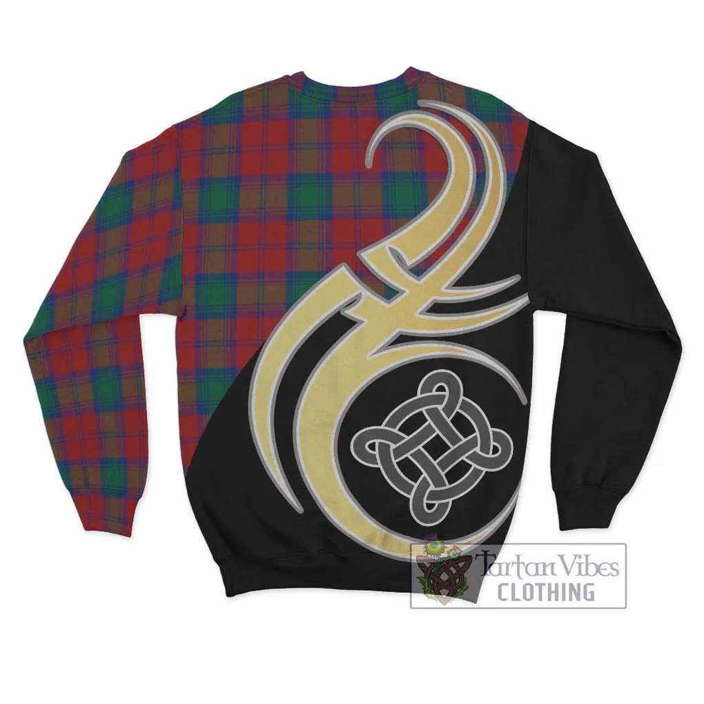 Affleck Tartan Sweatshirt with Family Crest and Celtic Symbol Style