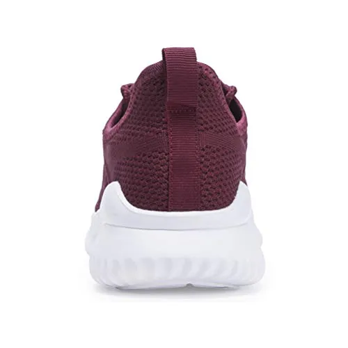 Akk Non Slip Walking Shoes for Women - Slip on Sneakers Lightweight Fashion Casual Tennis Shoes WineRed 10.5