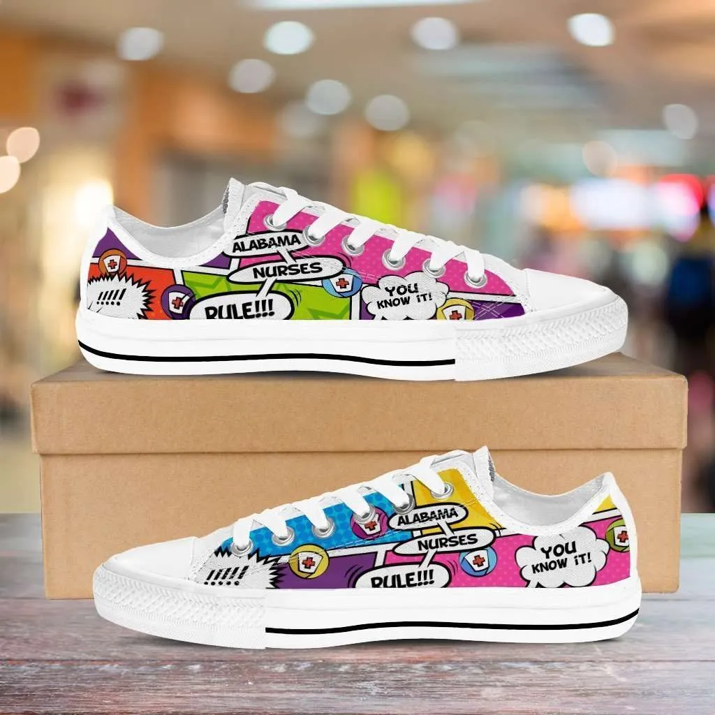 Alabama Nurses Rule! Comic Strip Classic Canvas Tennis Shoes