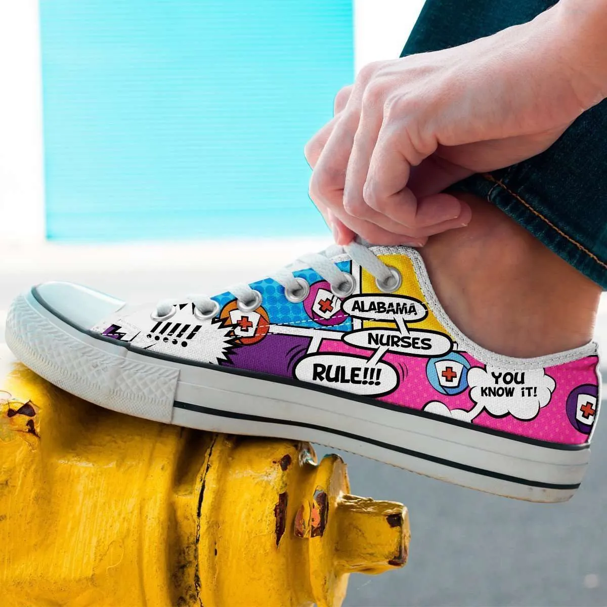 Alabama Nurses Rule! Comic Strip Classic Canvas Tennis Shoes