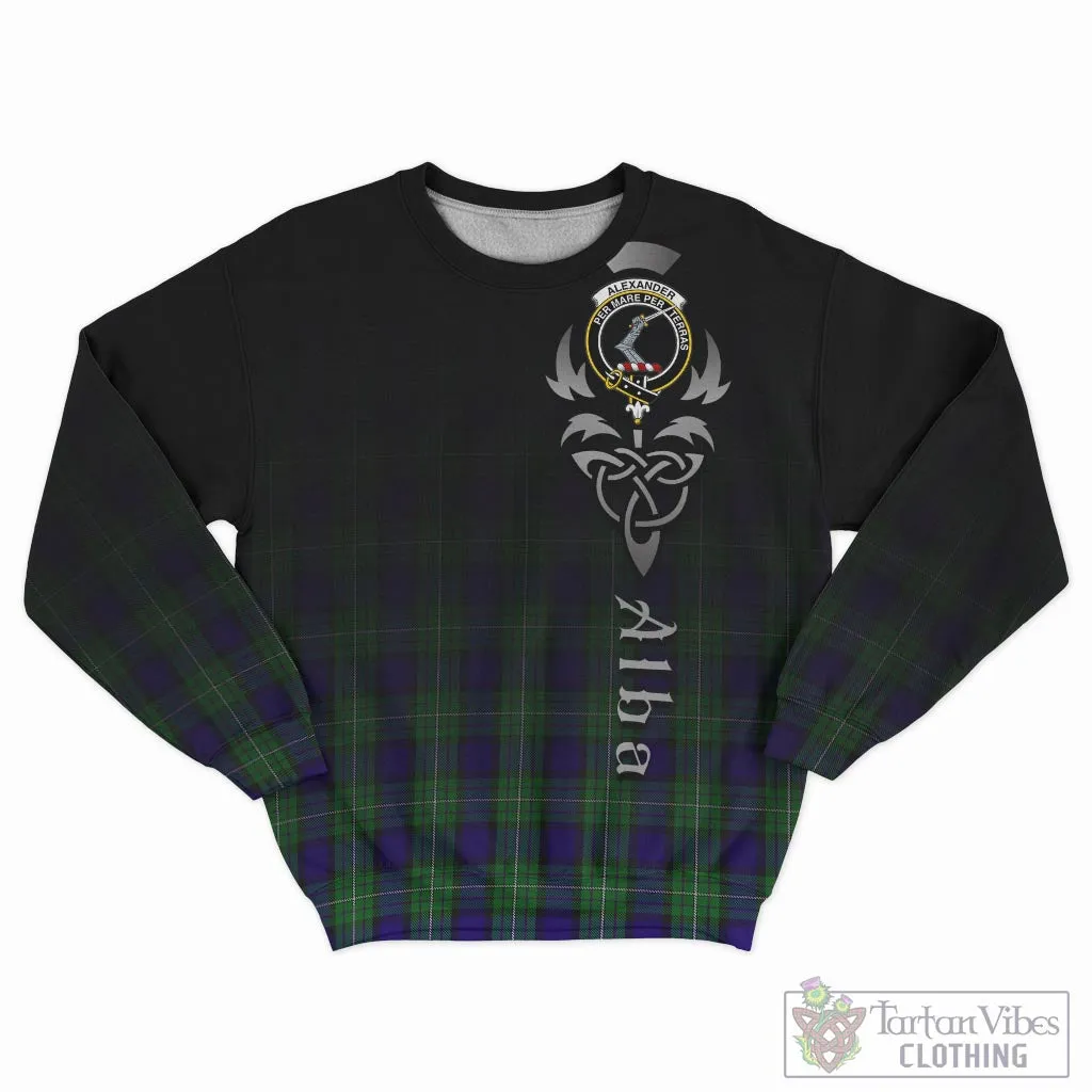 Alexander Tartan Sweatshirt Featuring Alba Gu Brath Family Crest Celtic Inspired
