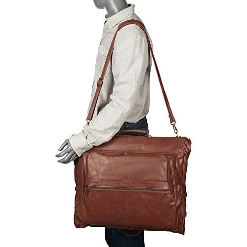 Amerileather Leather Three-Suit Garment Bag,Brown,Us