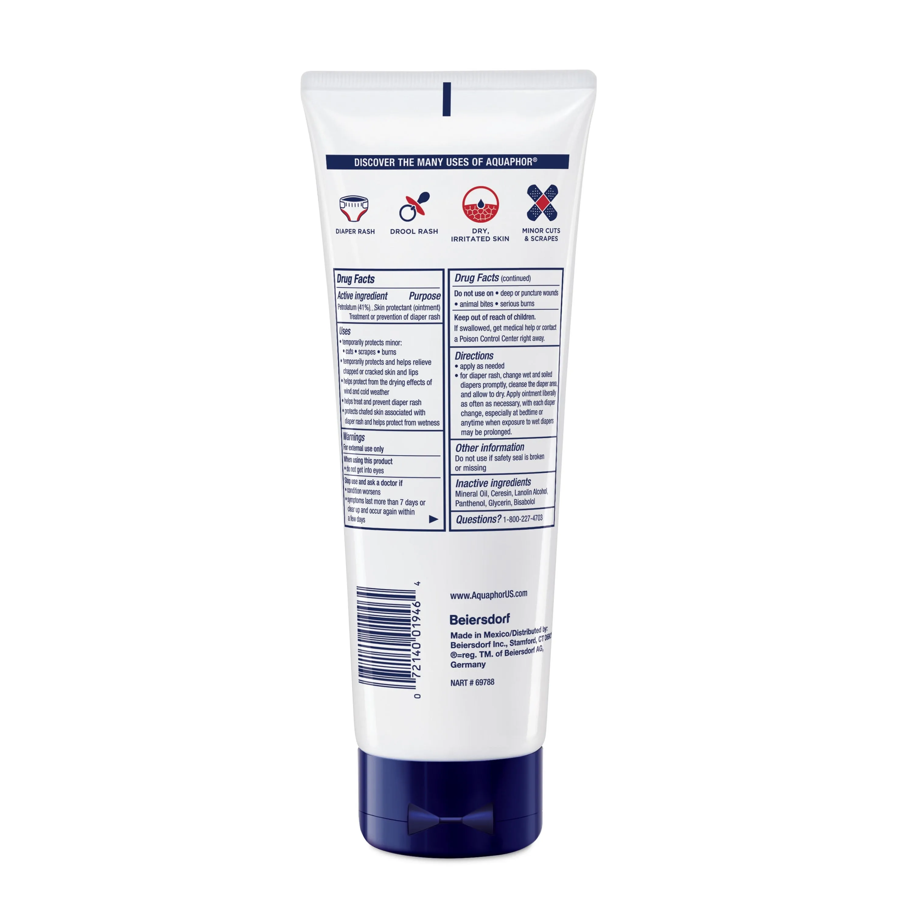 Aquaphor Baby Healing Ointment Advanced Therapy Skin Protectant, 7 Oz Tube