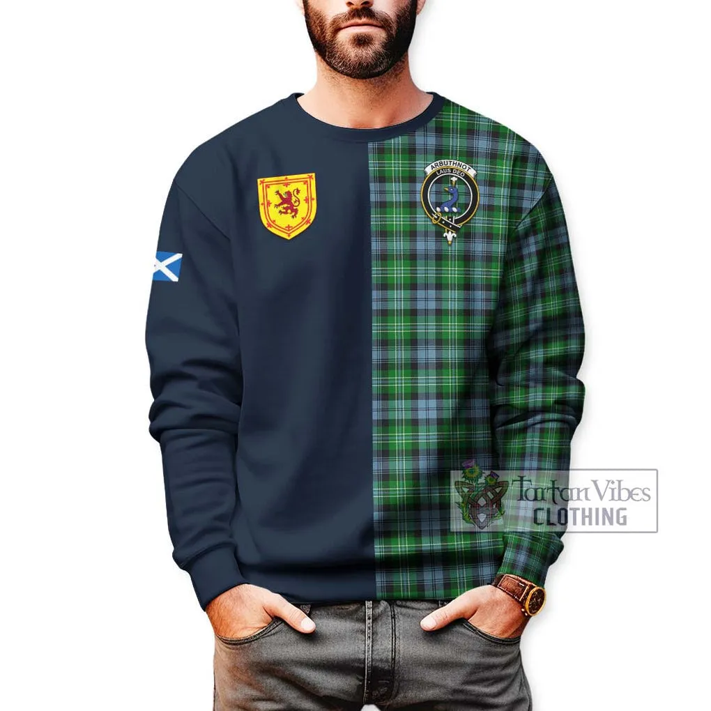 Arbuthnot Ancient Tartan Sweatshirt Alba with Scottish Lion Royal Arm Half Style