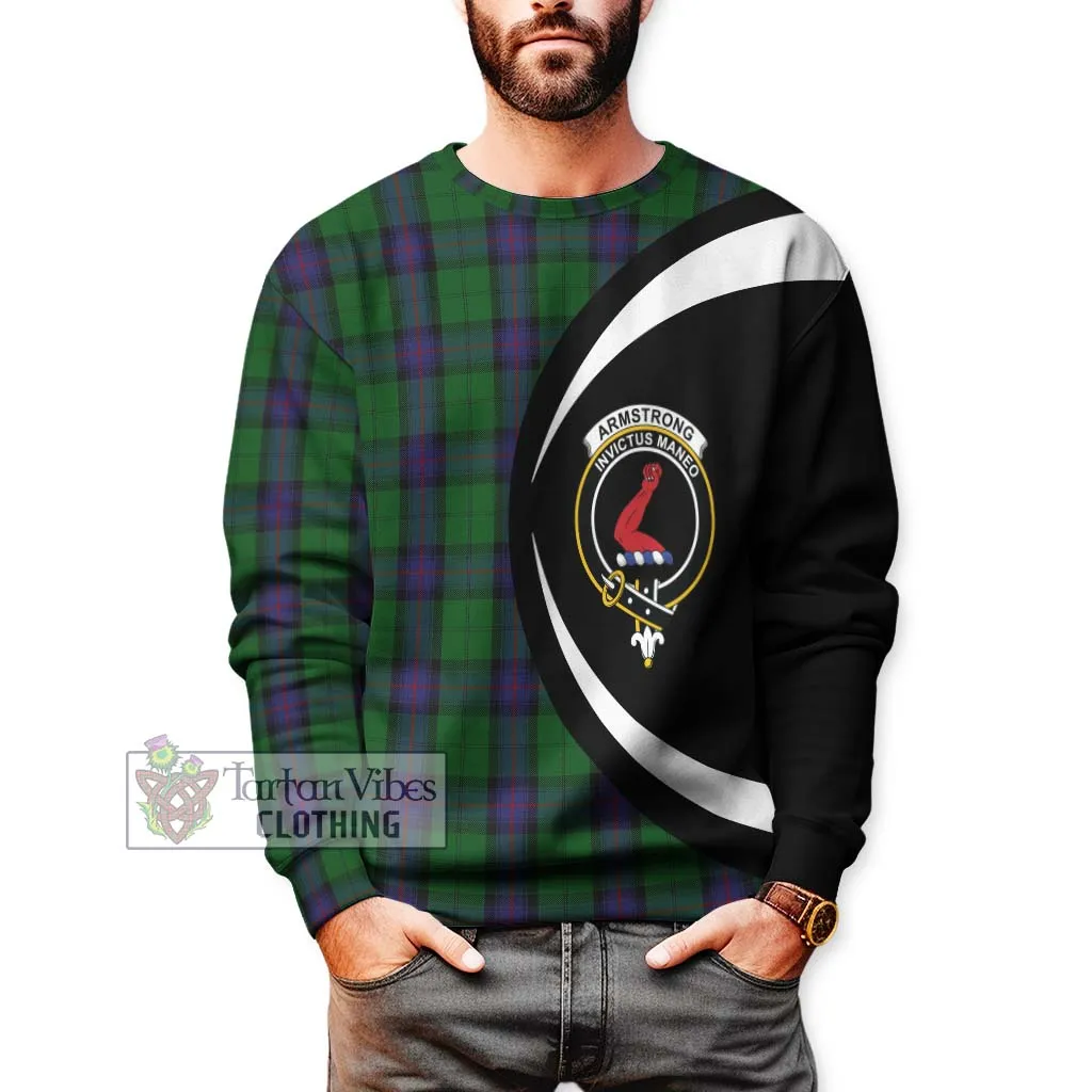 Armstrong Tartan Sweatshirt with Family Crest Circle Style