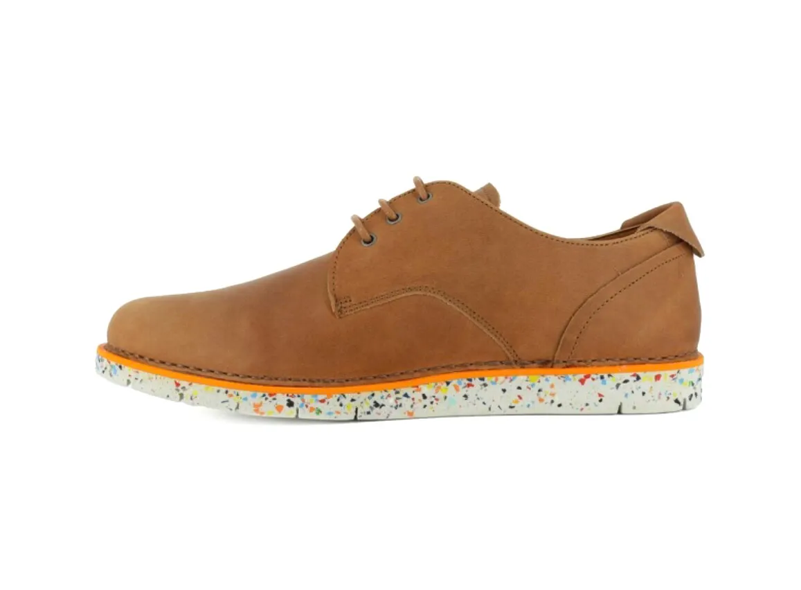 Art 1087 Cuero Light Tan Olio Xl Leather Lace Up 3 Eyelet Shoe Made In Spain