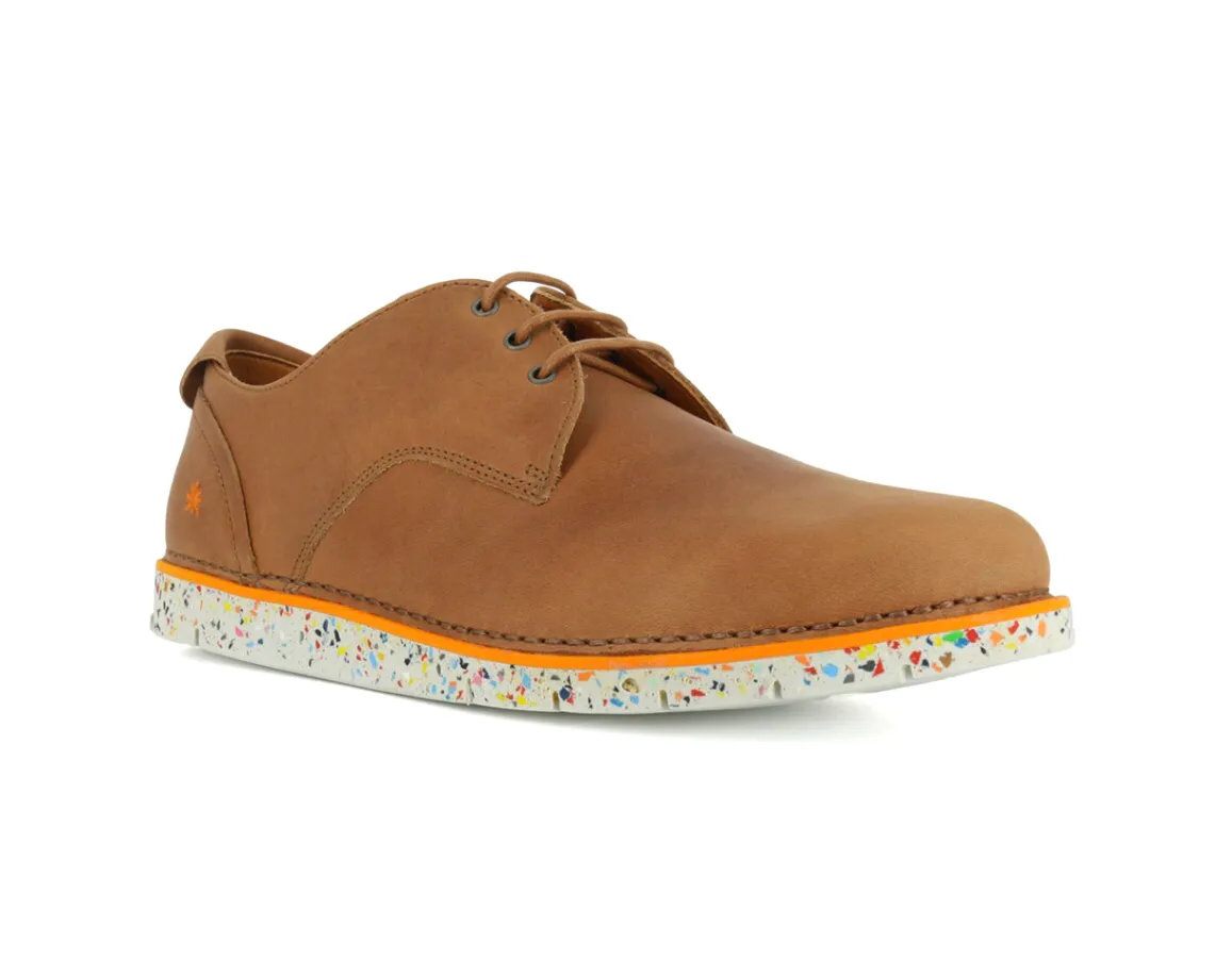 Art 1087 Cuero Light Tan Olio Xl Leather Lace Up 3 Eyelet Shoe Made In Spain