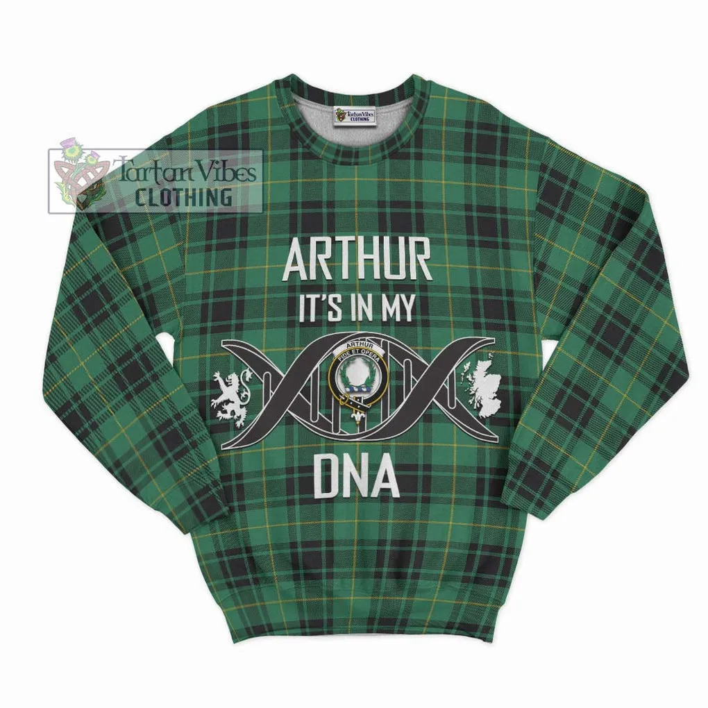 Arthur Ancient Tartan Sweatshirt with Family Crest DNA In Me Style