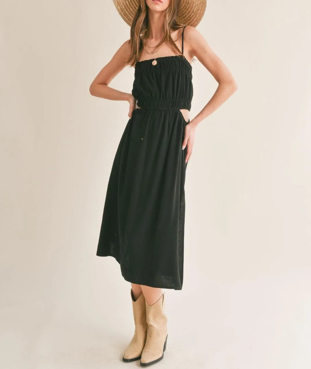 At Ease Cutout Midi Dress