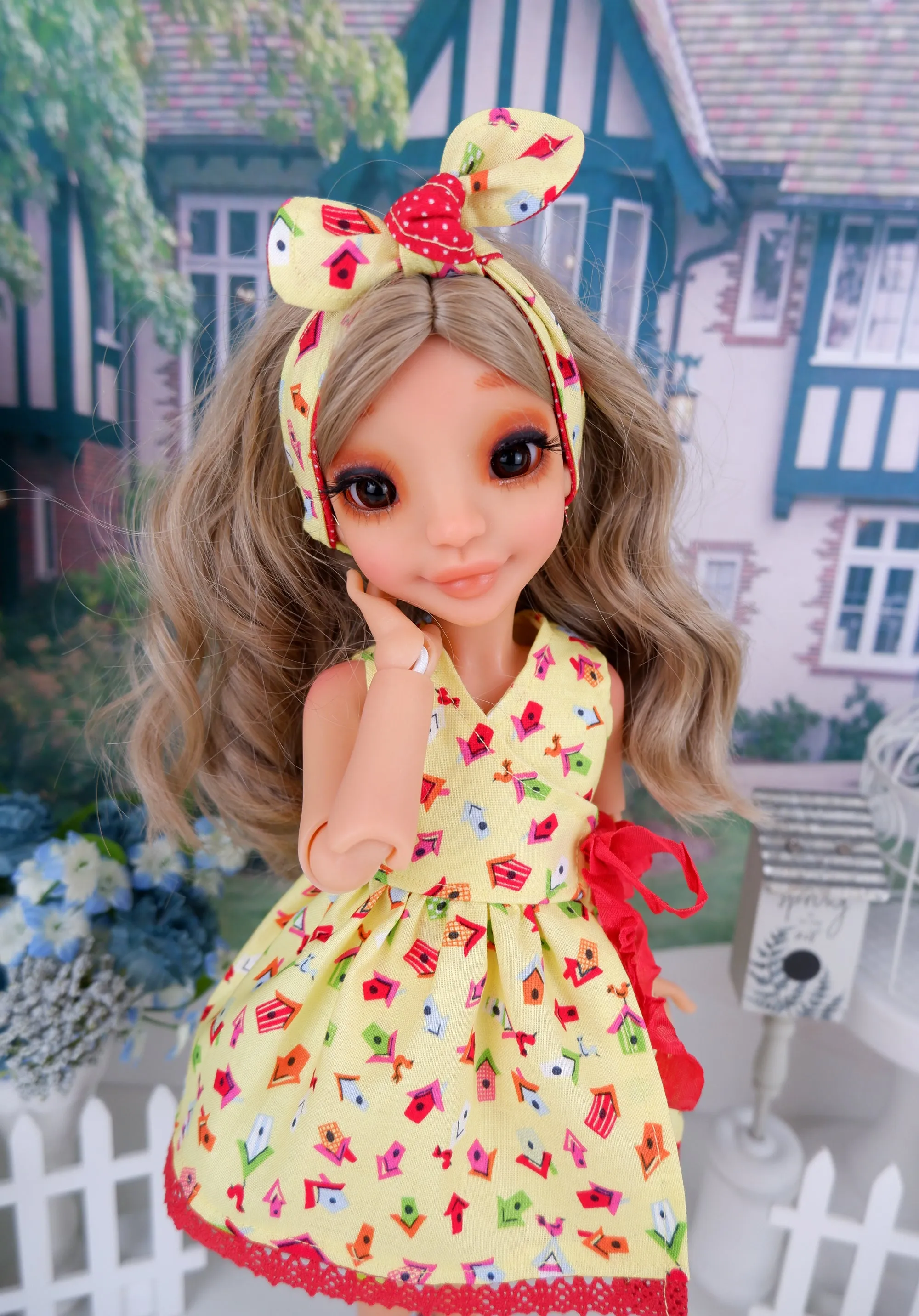 Ava's Birdhouse - wrap top & leggings with tennis shoes for Ava doll