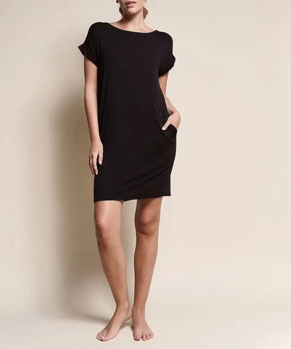 Bamboo Crop Dress With Pockets