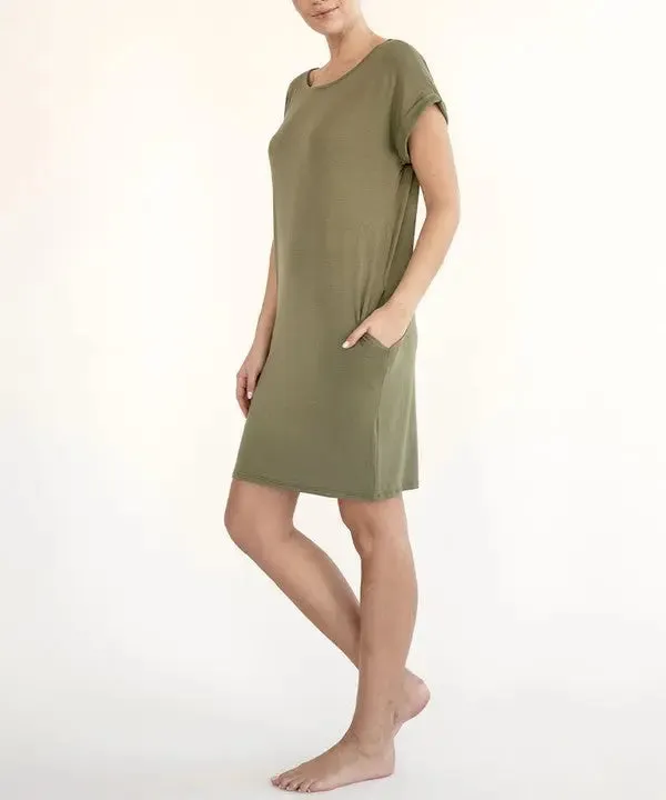 Bamboo Crop Dress With Pockets