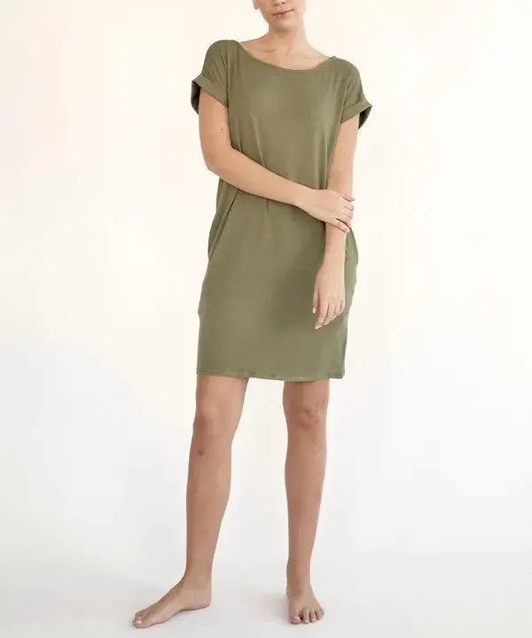 Bamboo Crop Dress With Pockets