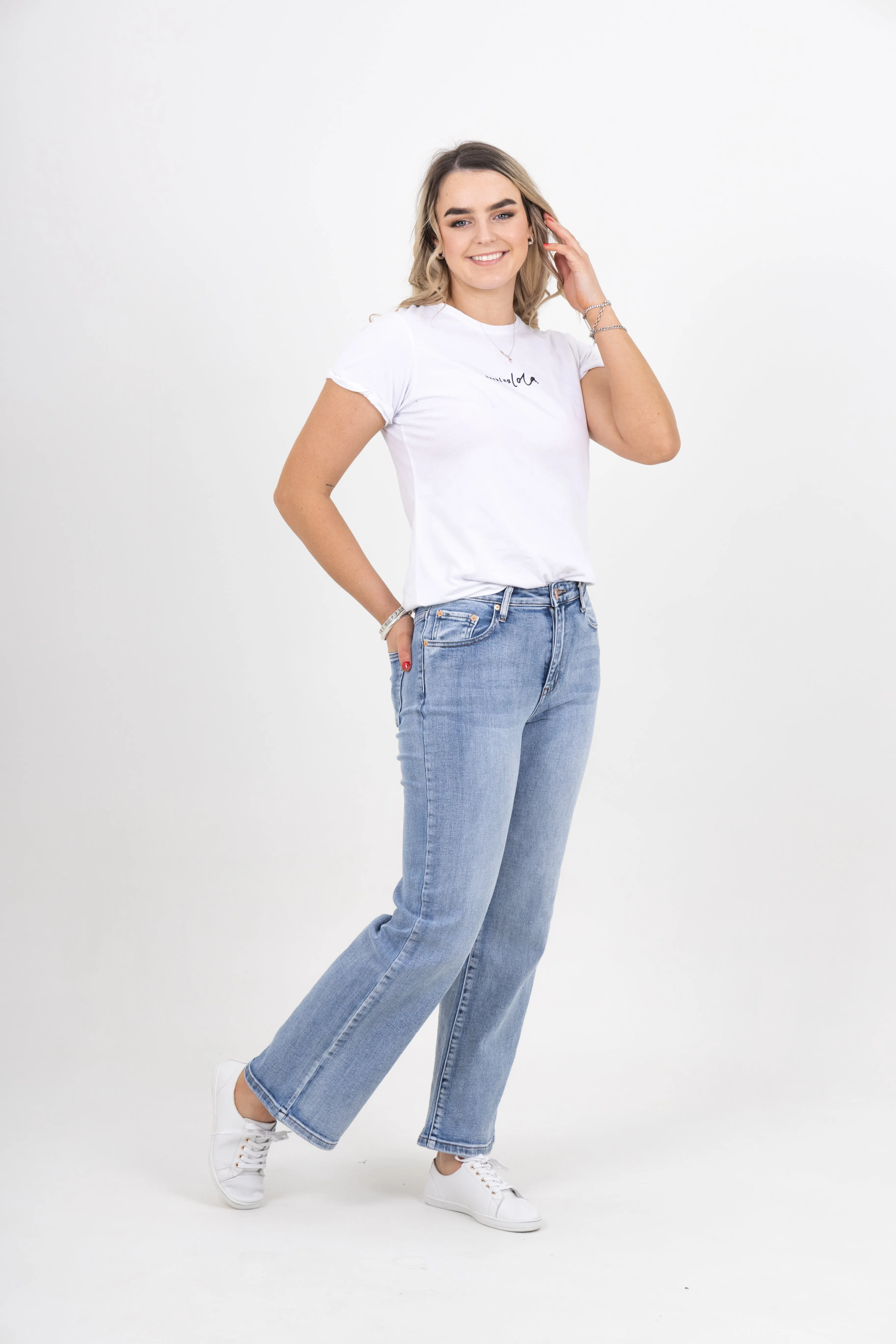 Barton Wide Leg Jean Stonewash