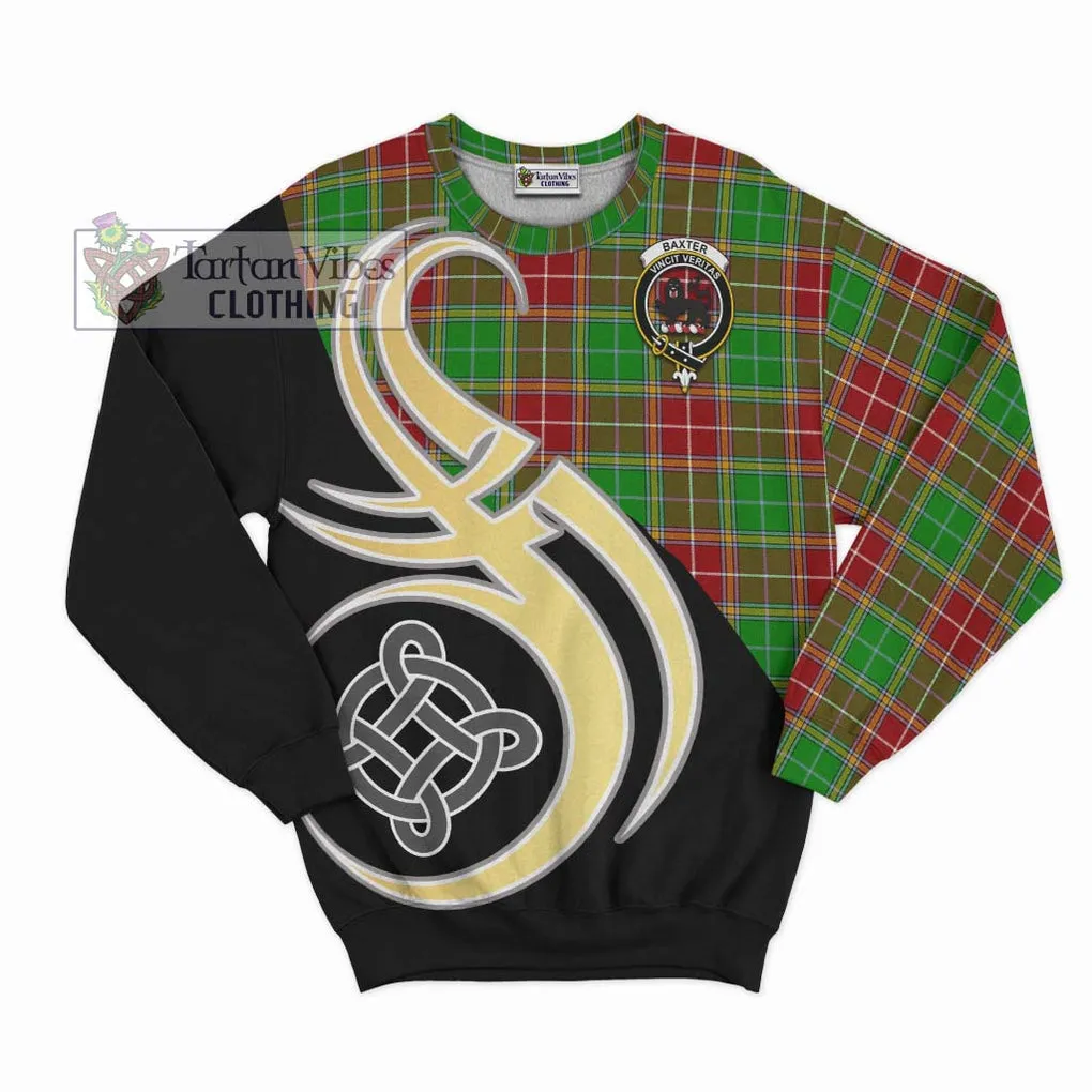 Baxter Modern Tartan Sweatshirt with Family Crest and Celtic Symbol Style