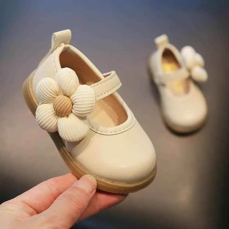 Beautiful Flower Toddler Leather Casual Shoes for Baby Girls (TH338)