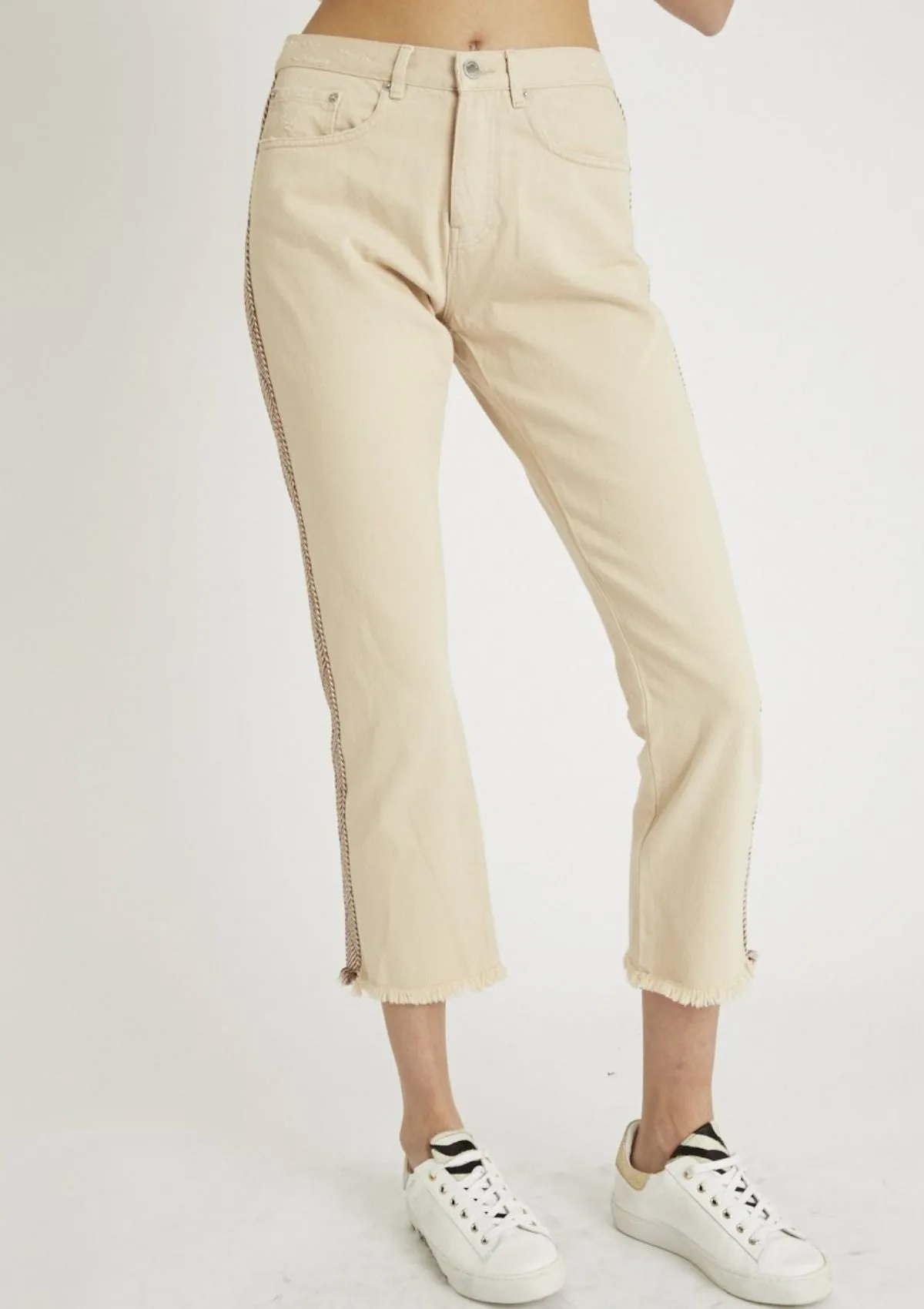 Beige Detailed Jeans | Malaga Jean | Berenice