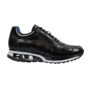 Belvedere Todd Men's Shoes Black Exotic Genuine Ostrich Casual Sneakers