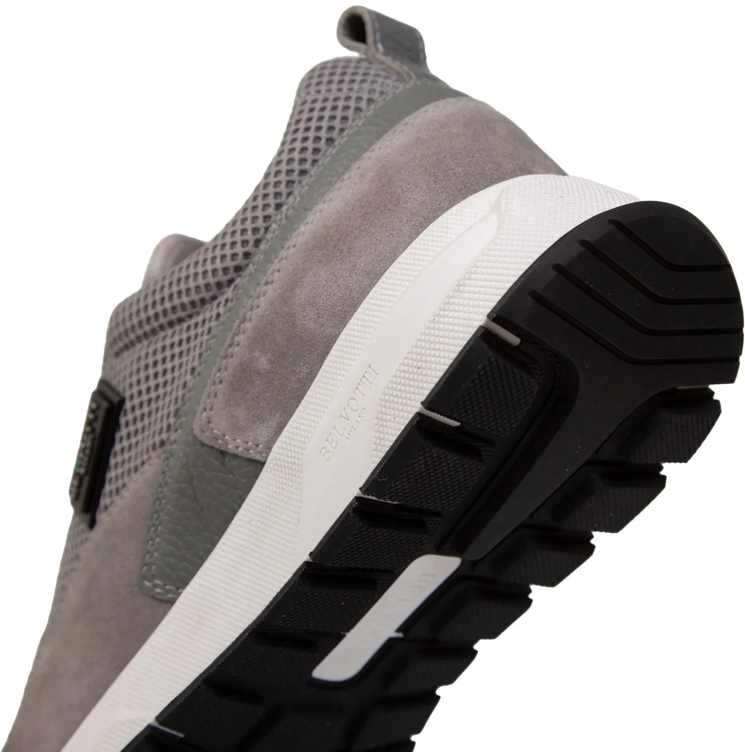 Belvotti Causio Grey White Premium Mens Suede Trainers