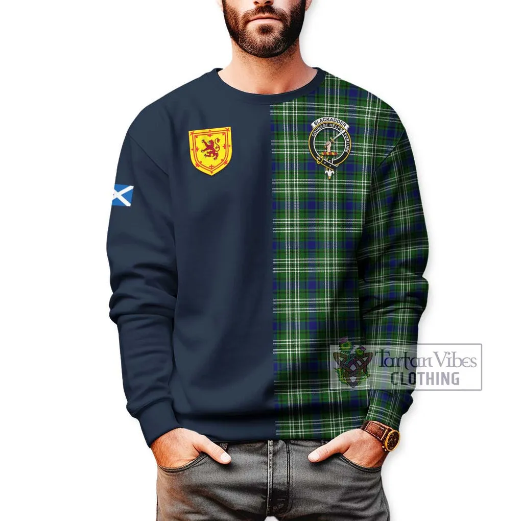 Blackadder Tartan Sweatshirt Alba with Scottish Lion Royal Arm Half Style