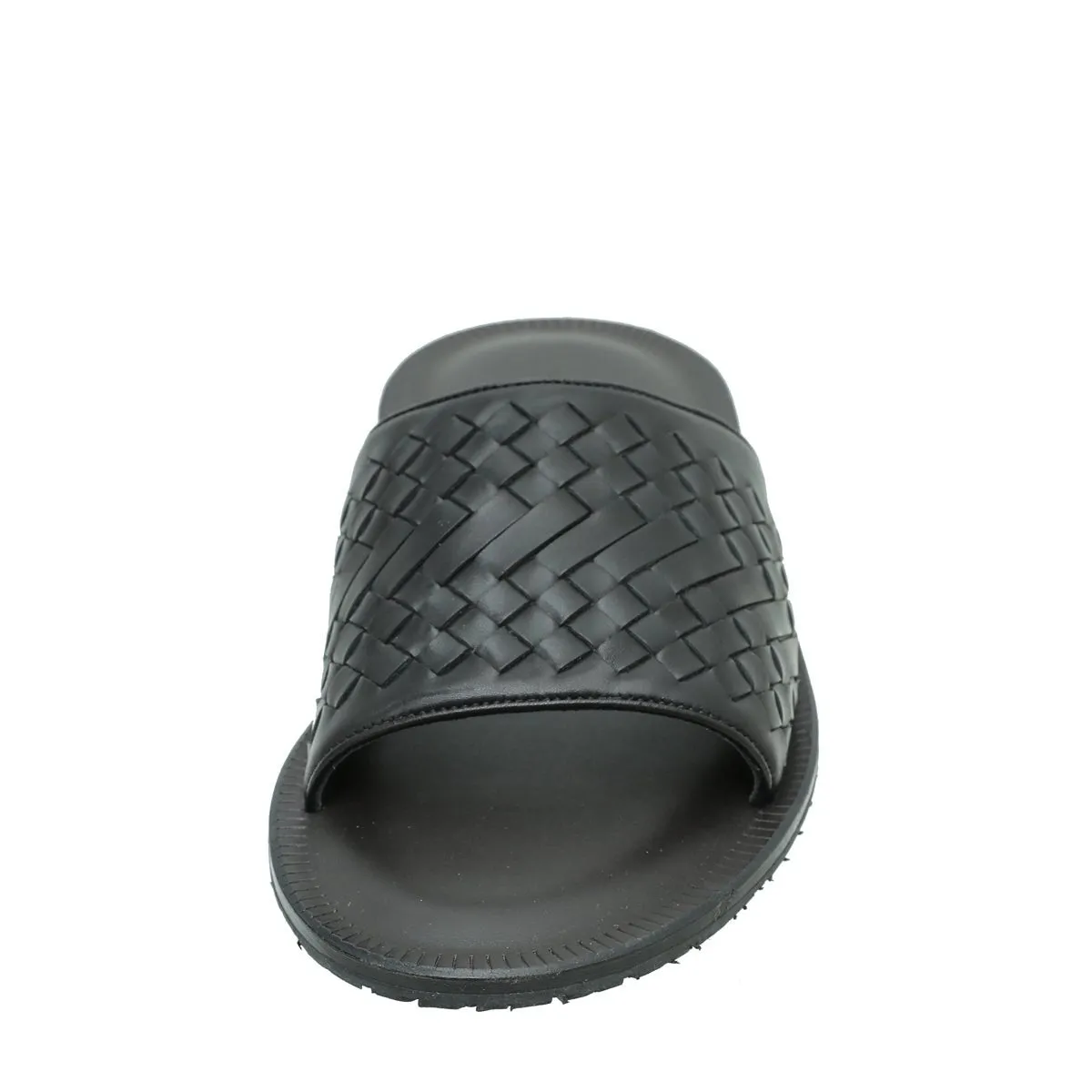 Bottega Veneta Black Intrecciato Slide Sandal 43