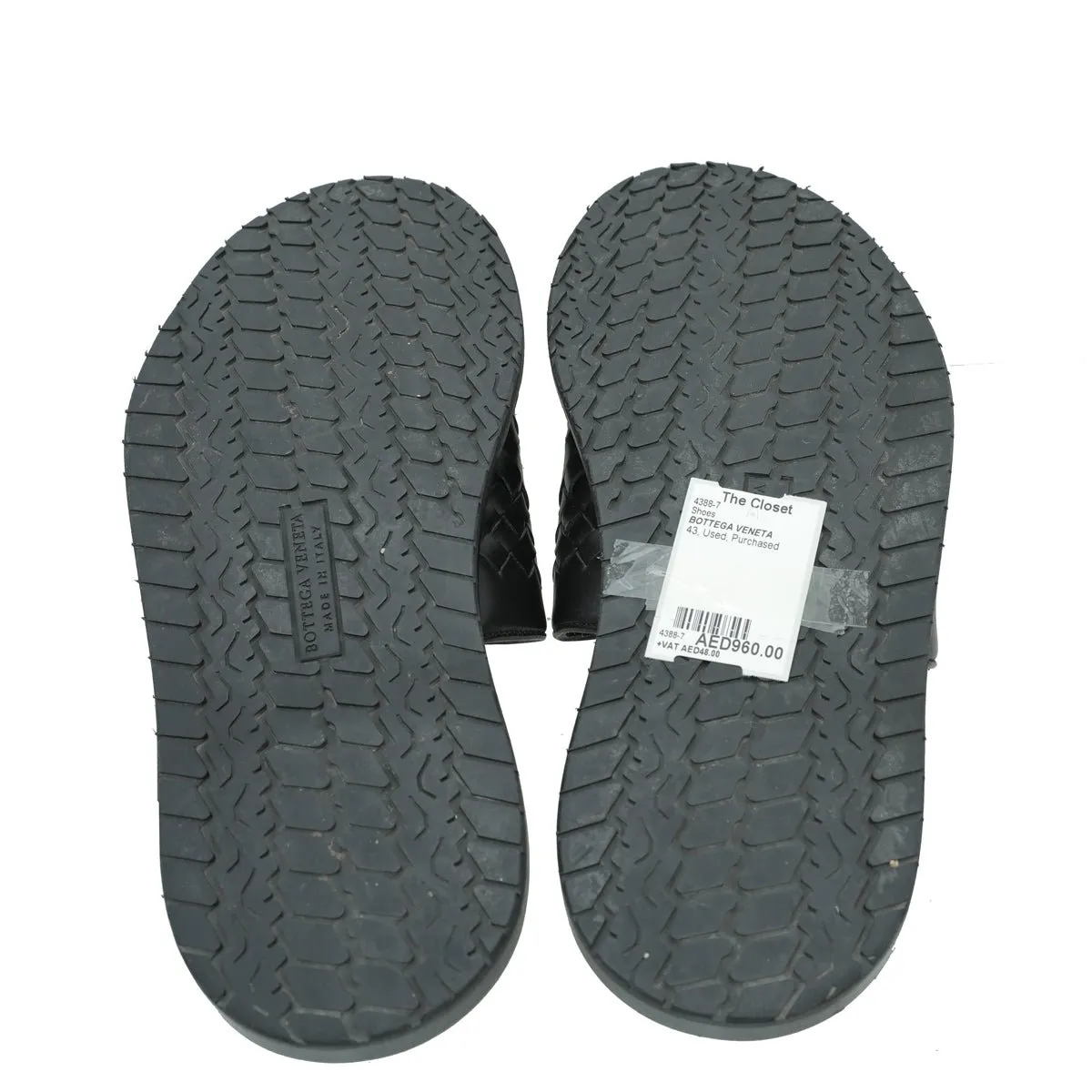 Bottega Veneta Black Intrecciato Slide Sandal 43