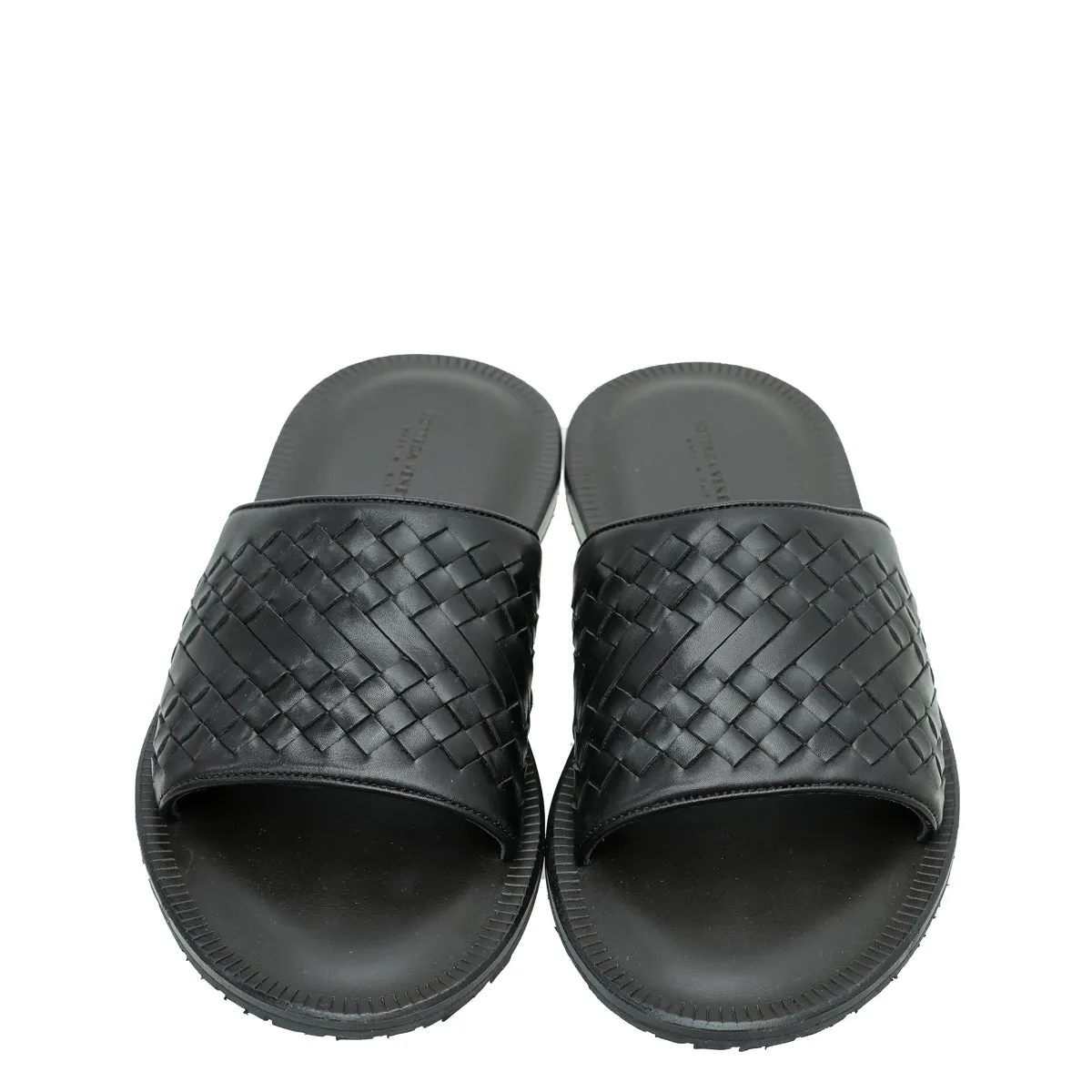 Bottega Veneta Black Intrecciato Slide Sandal 43