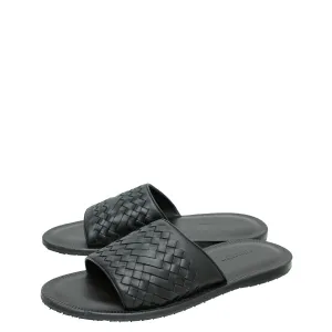 Bottega Veneta Black Intrecciato Slide Sandal 43