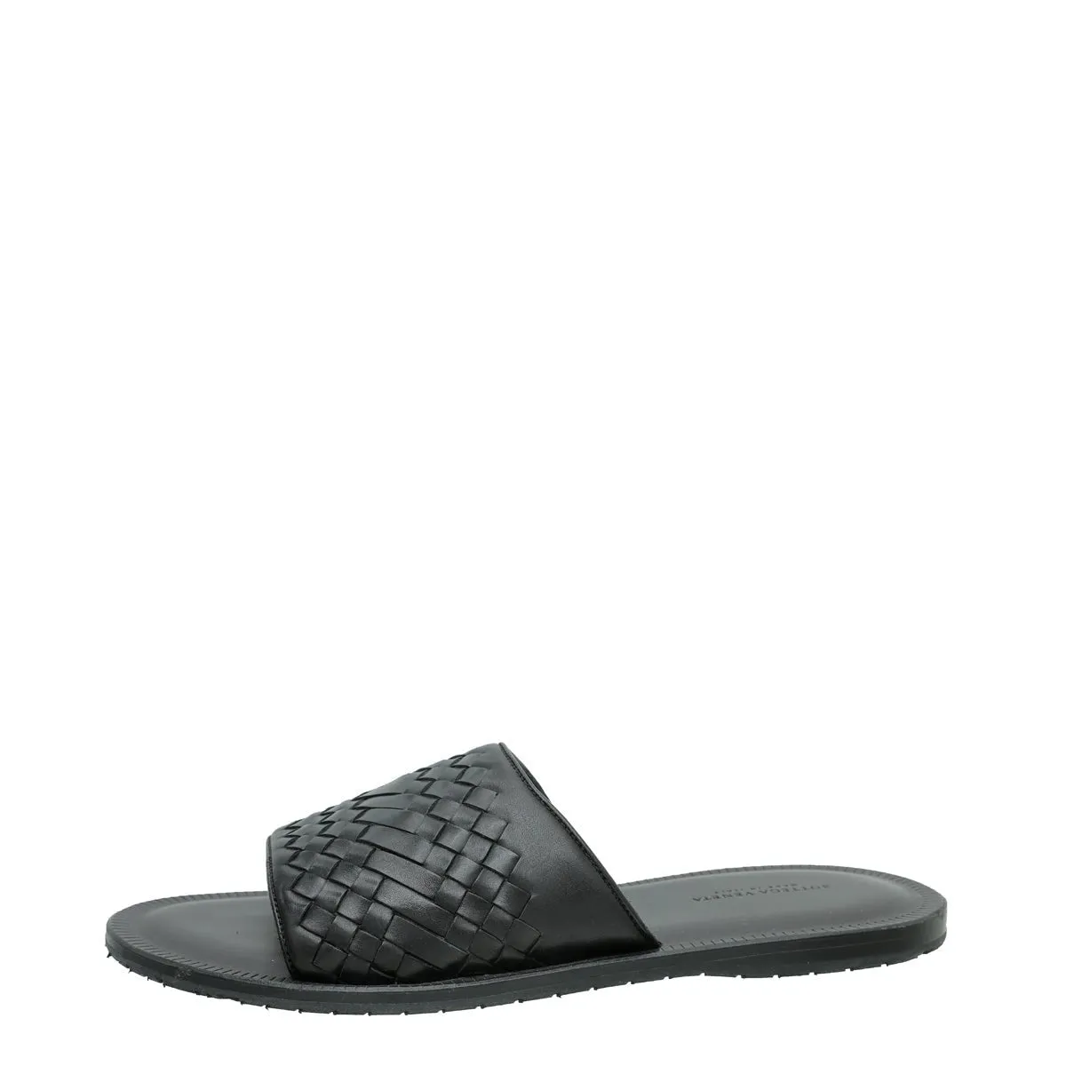 Bottega Veneta Black Intrecciato Slide Sandal 43