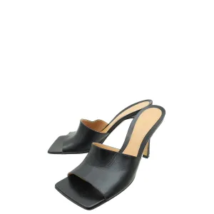 Bottega Veneta Black Stretch Heeled Mule 38