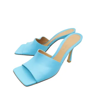 Bottega Veneta Blue Stretch Heeled Mule 37