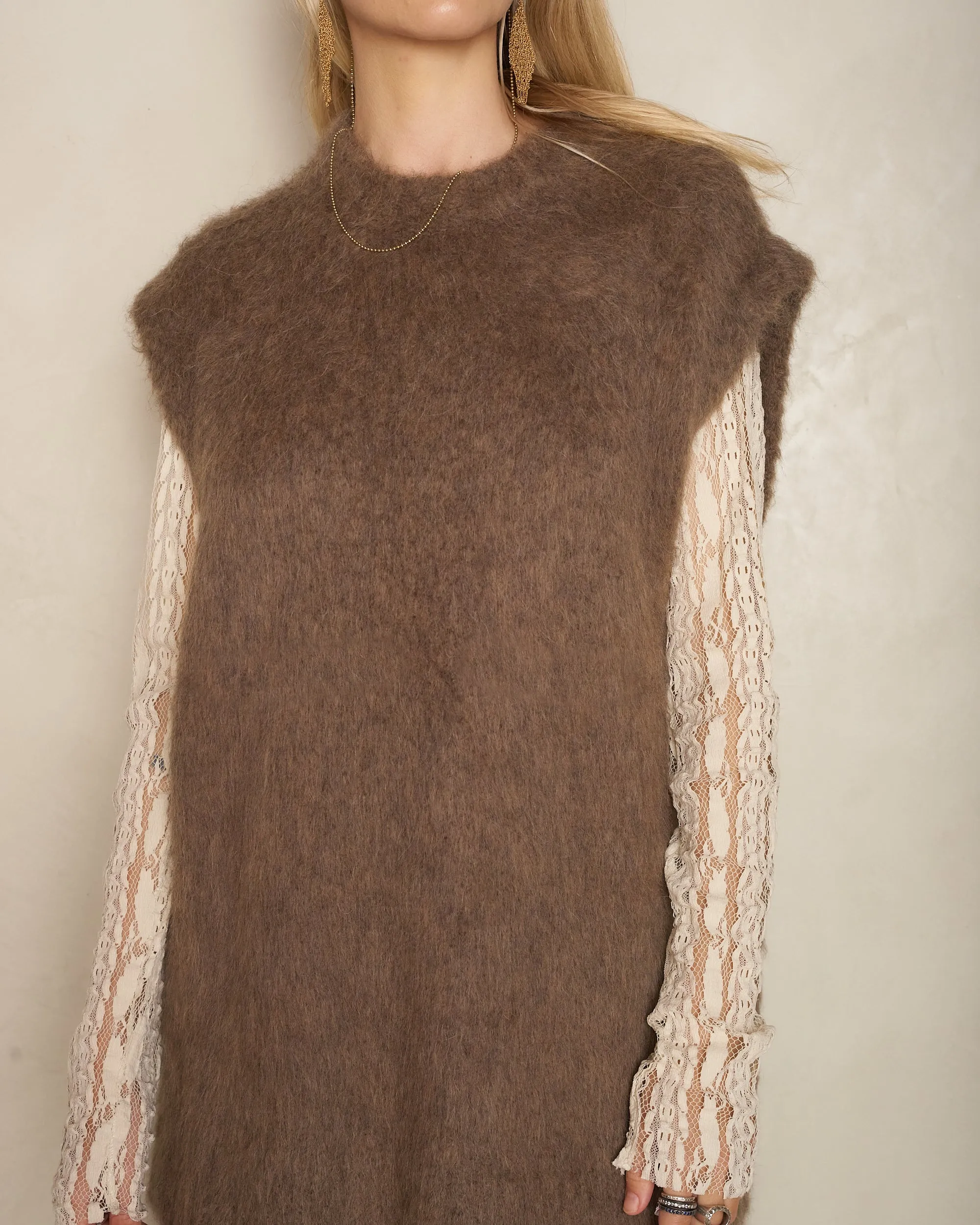 Brown Round Neck Jumper