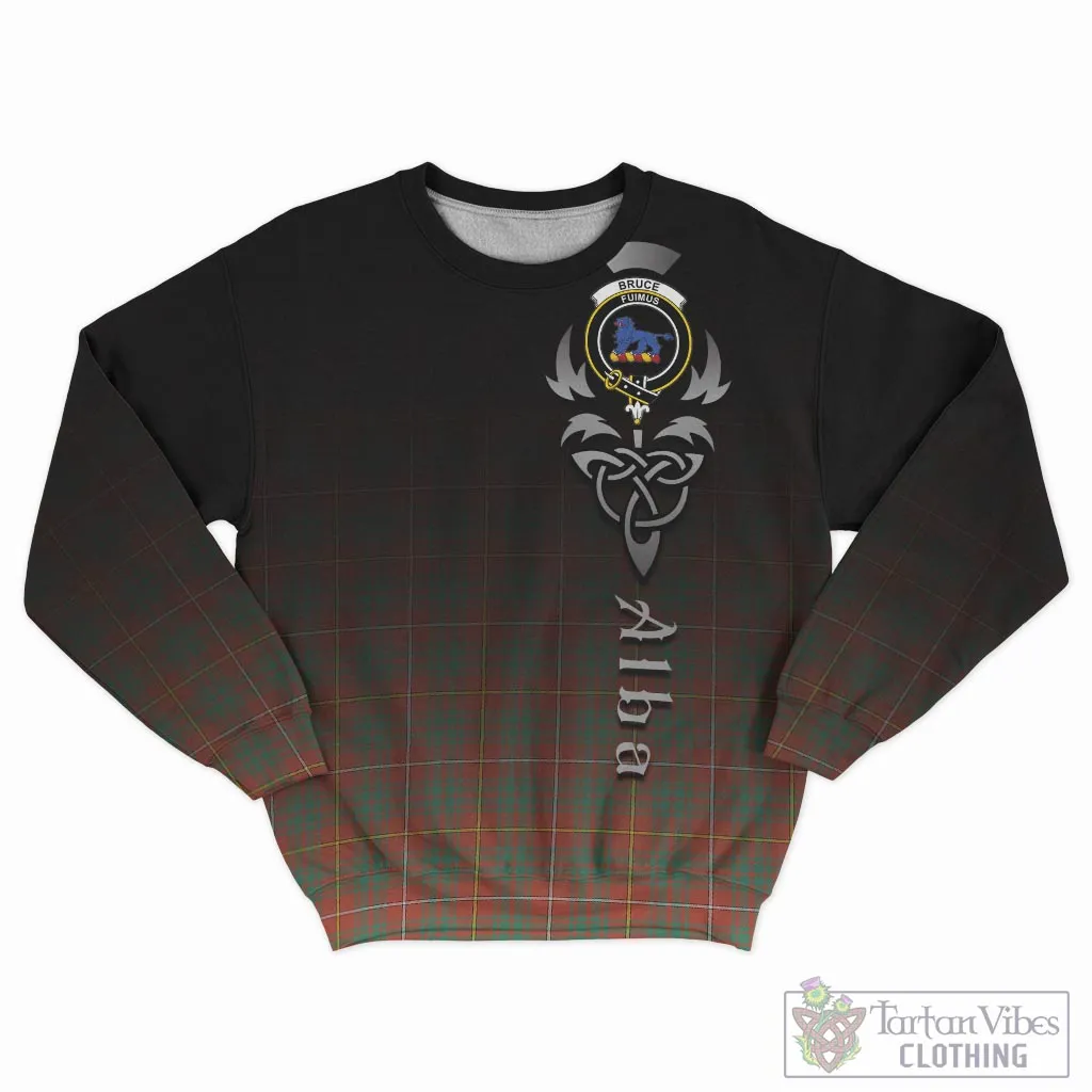 Bruce Ancient Tartan Sweatshirt Featuring Alba Gu Brath Family Crest Celtic Inspired