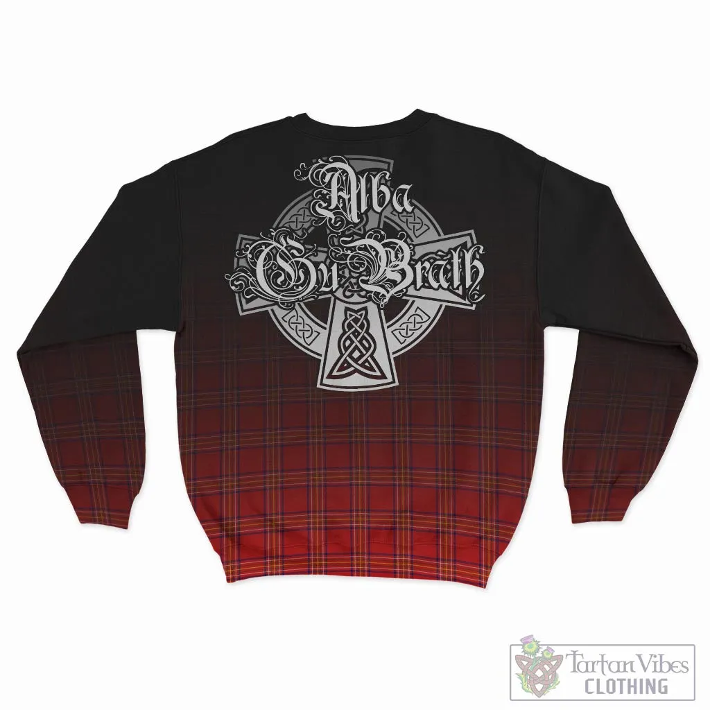 Burnett Modern Tartan Sweatshirt Featuring Alba Gu Brath Family Crest Celtic Inspired