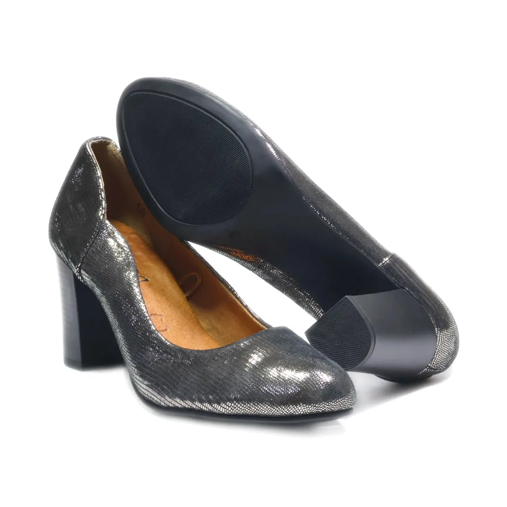 Caprice High-Heel Shoes Leather Silver Colour For Women