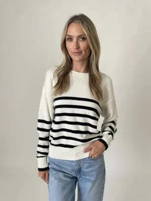 Carleigh Striped Sweater White/Black