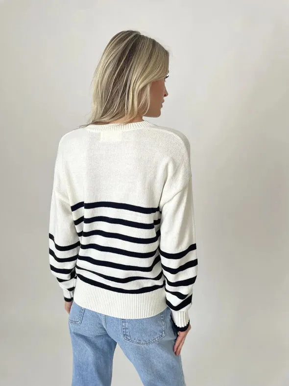 Carleigh Striped Sweater White/Black