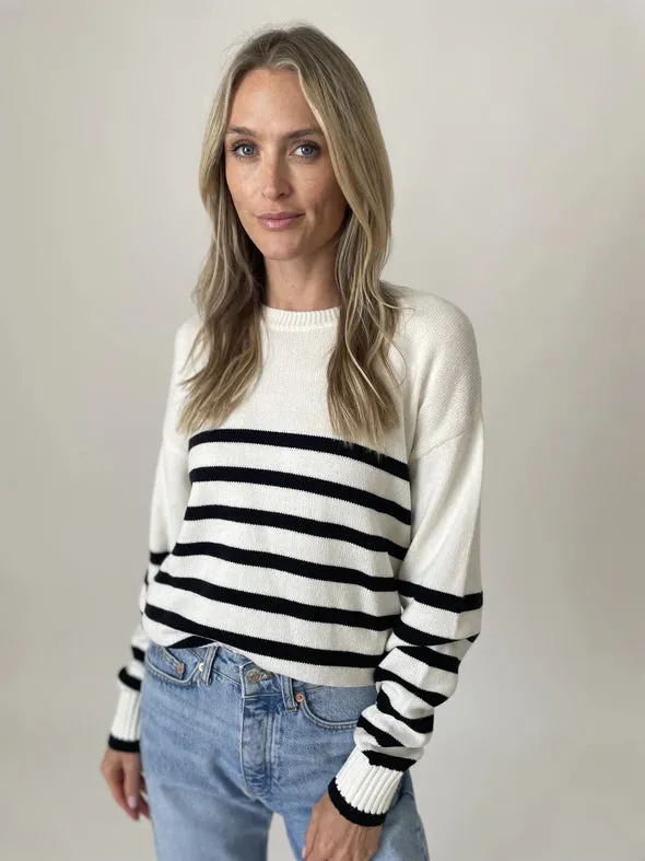 Carleigh Striped Sweater White/Black