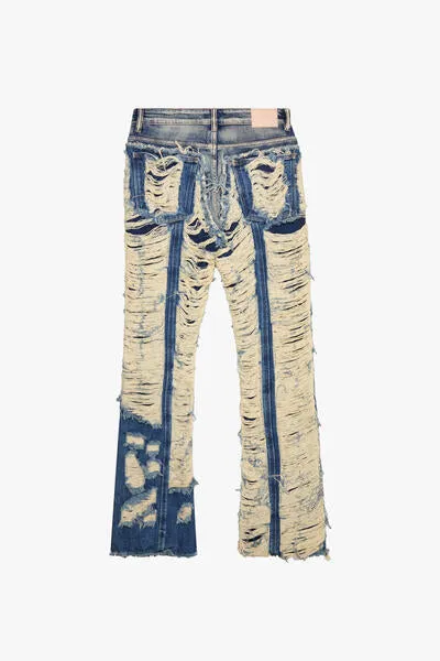 Contrast Stacked Jean Blue Washed
