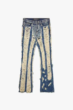 Contrast Stacked Jean Blue Washed