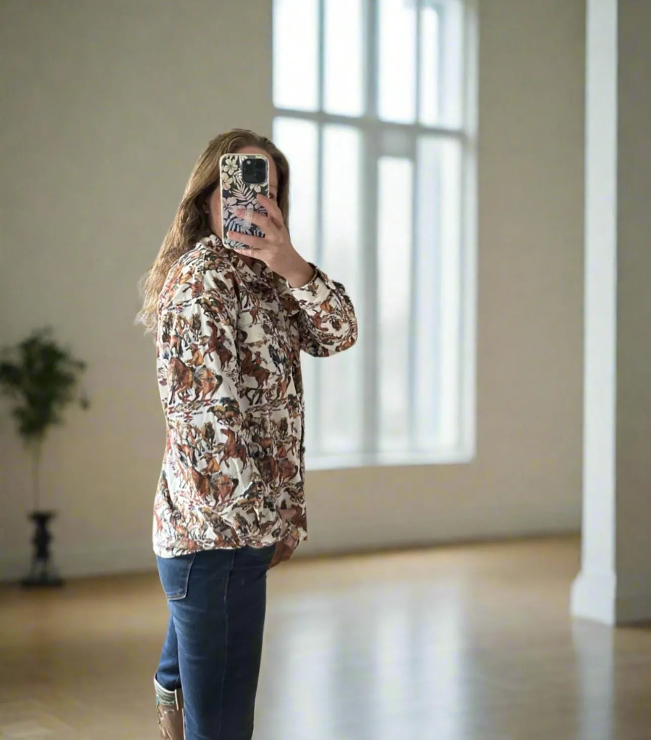 Cowgirl Button Up Shirt, Western Corduroy Shirt