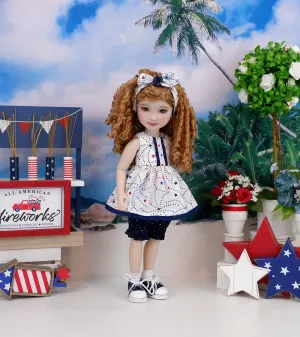 Crossette Stars - top & bloomers with shoes for Ruby Red Fashion Friends doll