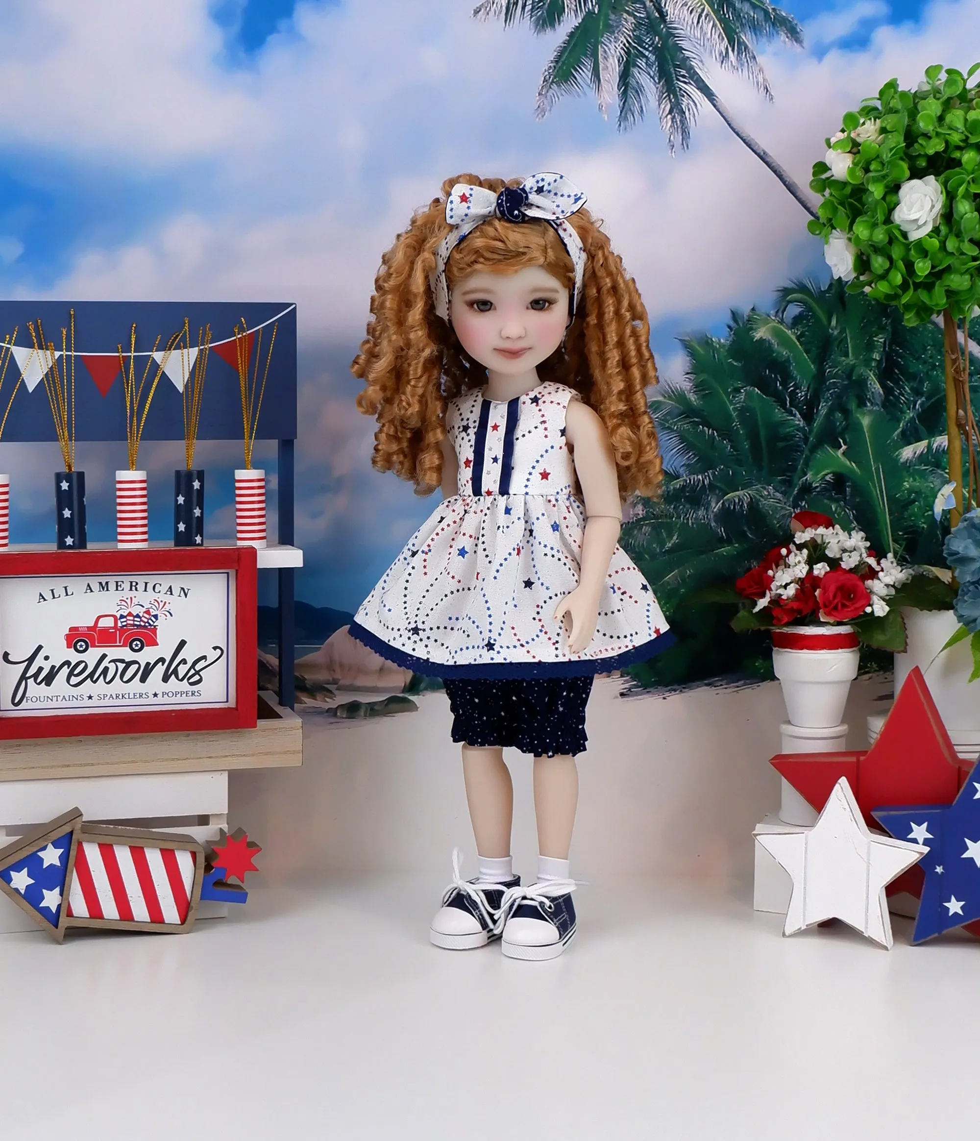 Crossette Stars - top & bloomers with shoes for Ruby Red Fashion Friends doll