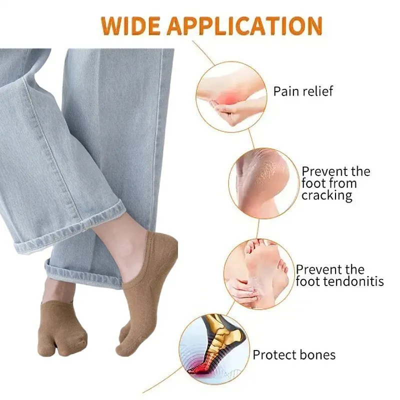Cuzcare Breathable Bunion Socks Unisex Antislip Comfy Elastic Fit Separated Toe Stockings