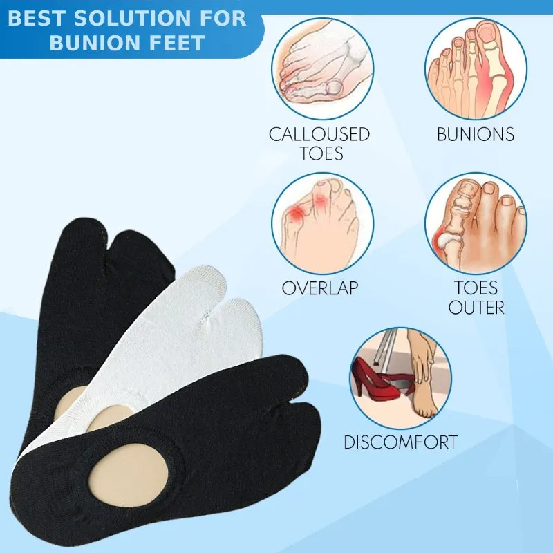 Cuzcare Breathable Bunion Socks Unisex Antislip Comfy Elastic Fit Separated Toe Stockings