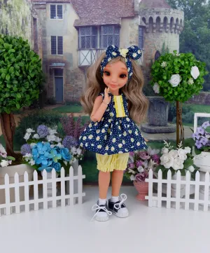 Delightful Daisy - top & bloomers with shoes for Ava doll BJD